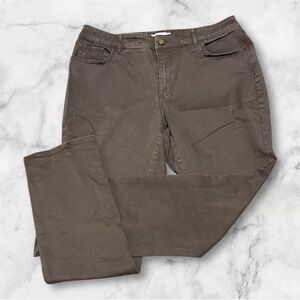 Coldwater Creek natural fit Chocolate brown pants straight leg sz 14